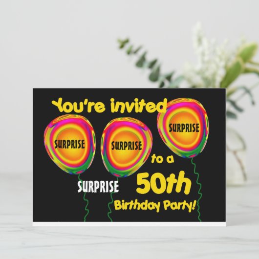 Einladung zum 50. Geburtstag (Stehend Vorderseite)