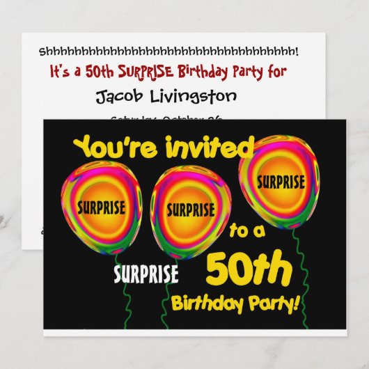 Einladung zum 50. Geburtstag (Vorne/Hinten)