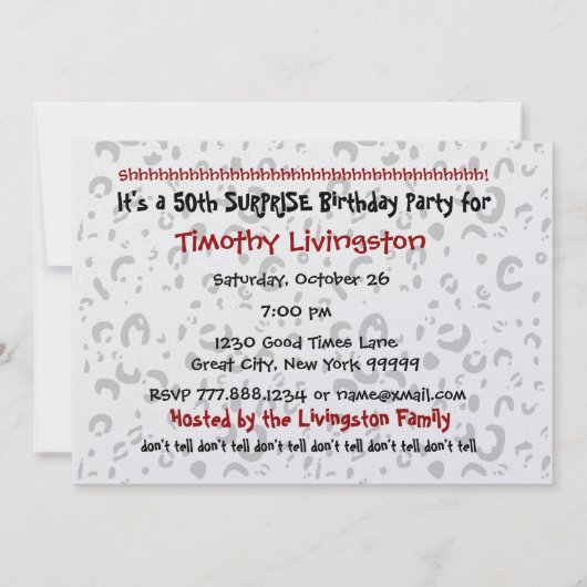 Einladung zum 50. Geburtstag (Rückseite)