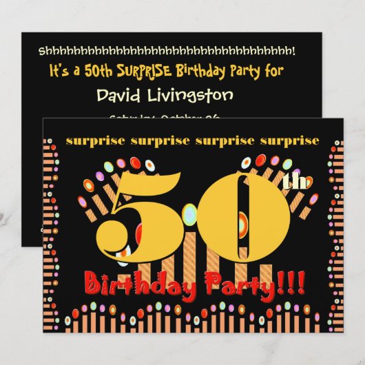 Einladung zum 50. Geburtstag (Vorne/Hinten)