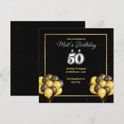 Einladung zum 50. Geburtstag (Vorne/Hinten)