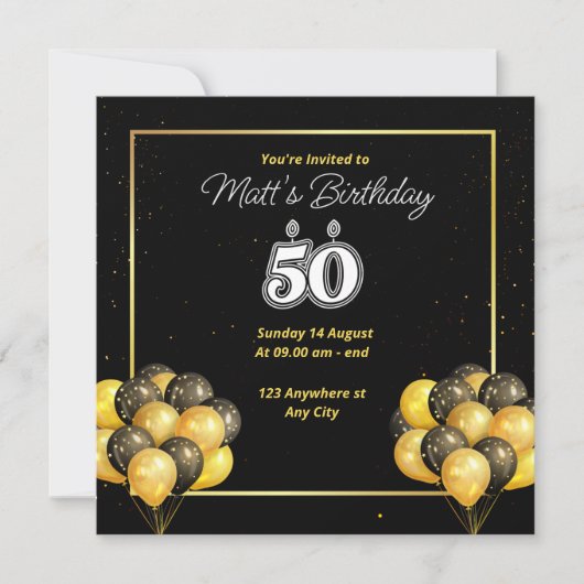 Einladung zum 50. Geburtstag (Vorderseite)