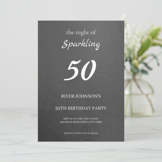 Einladung zum 50. Geburtstag (Stehend Vorderseite)