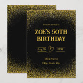 Einladung zum 50. Geburtstag - 50 Gold | Modern (Vorne/Hinten)