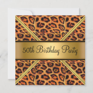 Einladung zum 50. Geburtstag einer Frau Leopard