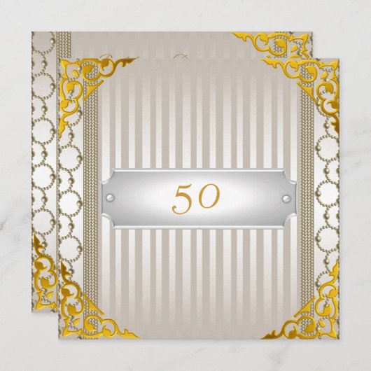 Einladung zum 50. Geburtstag oder Jahrestag (Vorne/Hinten)