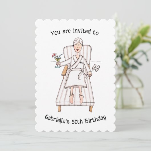 Einladung zum 50. Geburtstag oder jedem anderen Al (Stehend Vorderseite)