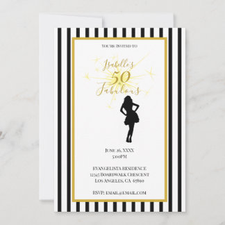 Einladung zum 50. Geburtstag Schwarz & Gold