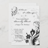 Einladung zum 50. Geburtstag | SCHWARZ-WEISS (Vorne/Hinten)