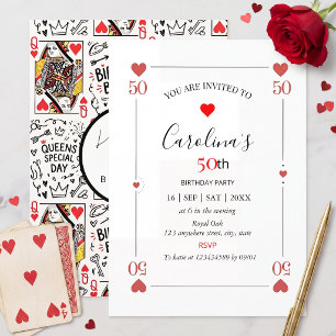 Einladung zum 50. Geburtstag Spielkarte Casino