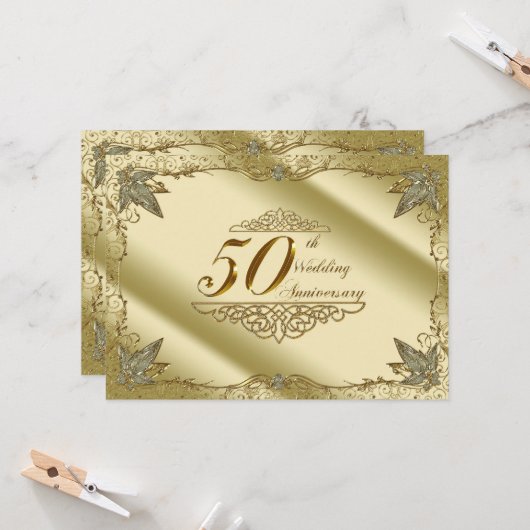 Einladung zum 50. Hochzeitstag (Vorderseite/Rückseite Beispiel)
