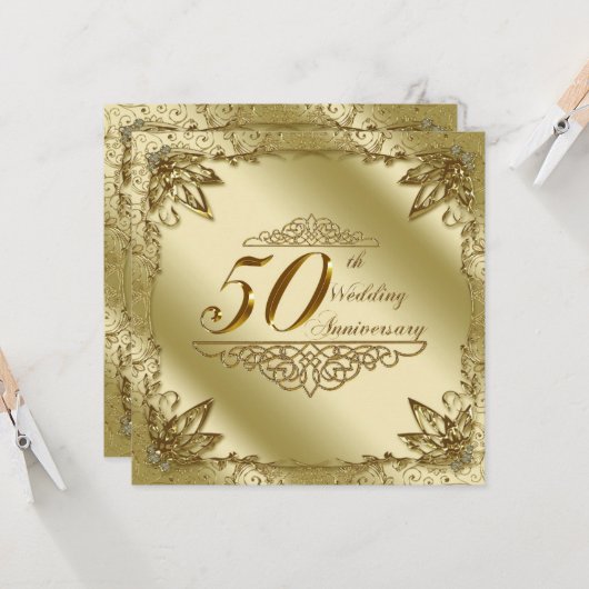 Einladung zum 50. Hochzeitstag (Vorderseite/Rückseite Beispiel)