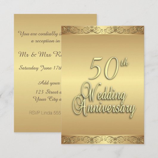 Einladung zum 50. Hochzeitstag (Vorne/Hinten)