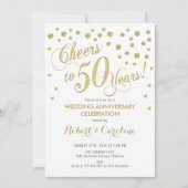 Einladung zum 50. Hochzeitstag - Gold & Weiß (Vorderseite)