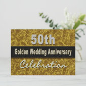 Einladung zum 50. Hochzeitstag - Golden (Stehend Vorderseite)