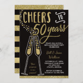 Einladung zum 50. Hochzeitstag, Imitate Glitzer (Vorne/Hinten)