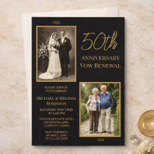 Einladung zum 50. Hochzeitstag in Schwarz-Gold