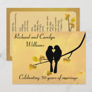 Einladung zum 50. Hochzeitstag - Love Birds