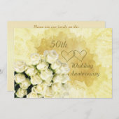 Einladung zum 50. Hochzeitstag mit Rose (Vorne/Hinten)