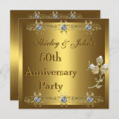 Einladung zum 50. Hochzeitstag Party Gold (Vorne/Hinten)