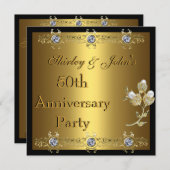 Einladung zum 50. Hochzeitstag Party Gold (Vorne/Hinten)
