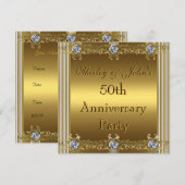 Einladung zum 50. Hochzeitstag Party Gold (Vorne/Hinten)