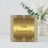 Einladung zum 50. Hochzeitstag Party Gold (Stehend Vorderseite)
