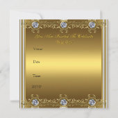 Einladung zum 50. Hochzeitstag Party Gold (Rückseite)