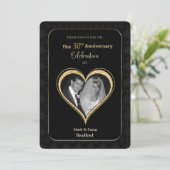 Einladung zum 50. Hochzeitstag Verziert Gold (Stehend Vorderseite)