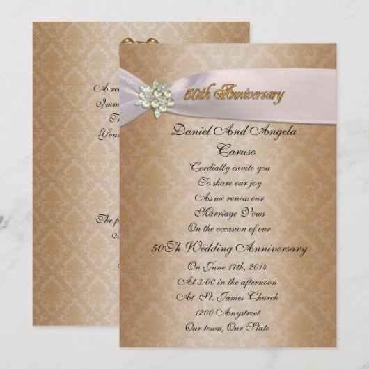 Einladung zum 50. Jahrestag (Vorne/Hinten)