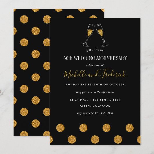 Einladung zum 50. Jahrestag der Goldenen Hochzeit (Vorne/Hinten)