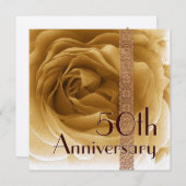 Einladung zum 50. Jahrestag - GOLD-Rose (Vorne/Hinten)