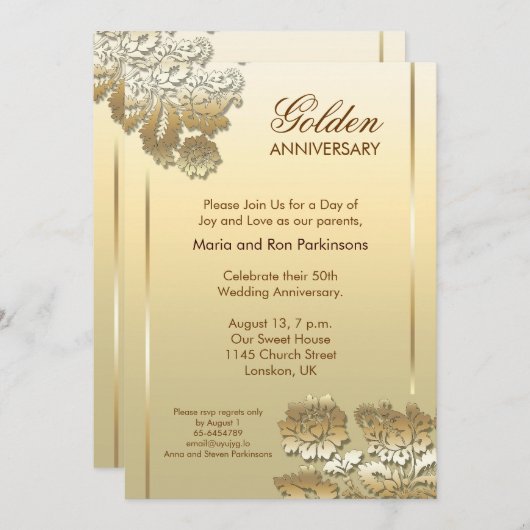 Einladung zum 50-jährigen Jubiläum (Vorne/Hinten)