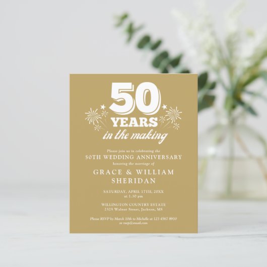 Einladung zum 50-jährigen Jubiläum des Haushalts (Stehend Vorderseite)