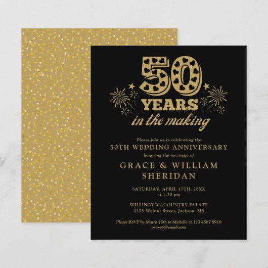 Einladung zum 50-jährigen Jubiläum des Haushalts (Vorne/Hinten)