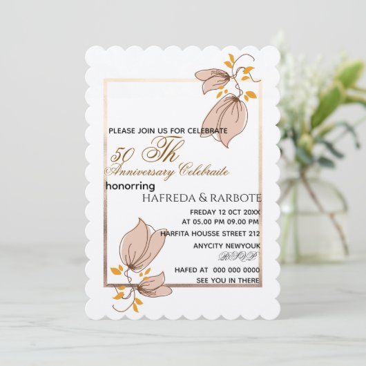 Einladung zum 50-jährigen Jubiläum, Grüne Wedding (Stehend Vorderseite)