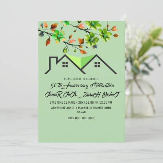 Einladung zum 50-jährigen Jubiläum, Grüne Wedding (Stehend Vorderseite)