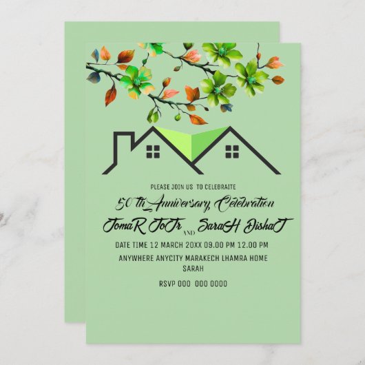 Einladung zum 50-jährigen Jubiläum, Grüne Wedding (Vorne/Hinten)