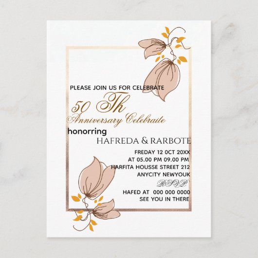 Einladung zum 50-jährigen Jubiläum, Grüne Wedding (Vorderseite)