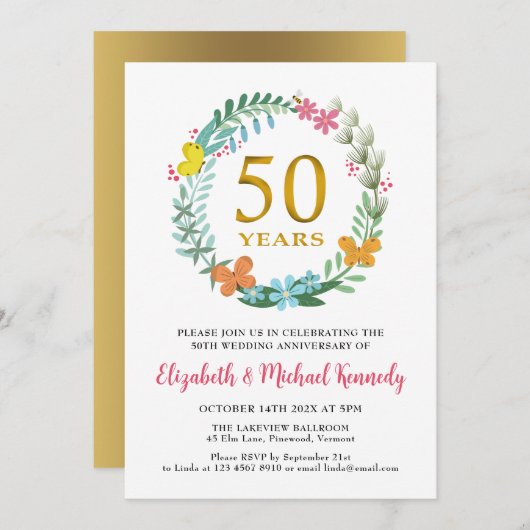 Einladung zum 50. Jubiläum (Vorne/Hinten)