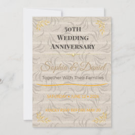 Einladung zum 50. Jubiläum | Elegante Goldene Feie