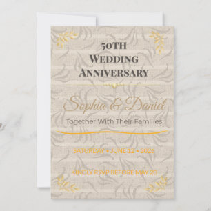 Einladung zum 50. Jubiläum Elegante Goldene Feie