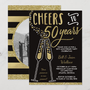 Einladung zum 50. Jubiläum, Faux Glitter/Folie