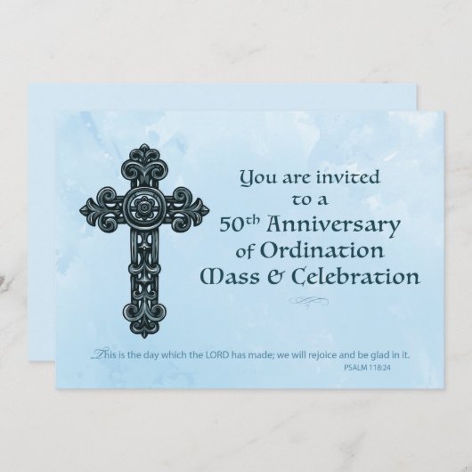 Einladung zum 50. Ordination Jahrespriester, Orn (Vorne/Hinten)