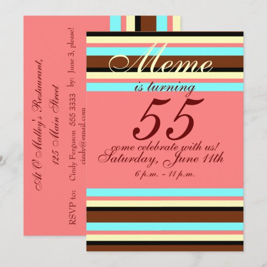 Einladung zum 55. Geburtstag (Vorne/Hinten)