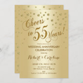 Einladung zum 55. Hochzeitstag in Gold (Vorne/Hinten)