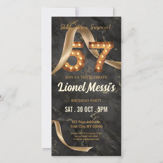 Einladung zum 57. Geburtstag (Vorderseite)