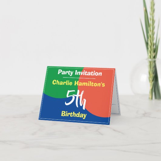 Einladung zum 5. Geburtstag (Vorderseite)