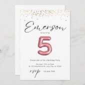 Einladung zum 5. Geburtstag (Vorne/Hinten)