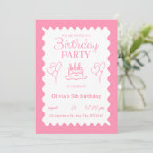 Einladung zum 5. Geburtstag: Sparkle & Fun (Stehend Vorderseite)